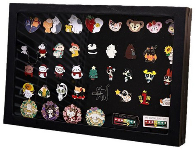 뱃지보관함 브로치 장식액자 소품, 1개, 블랙