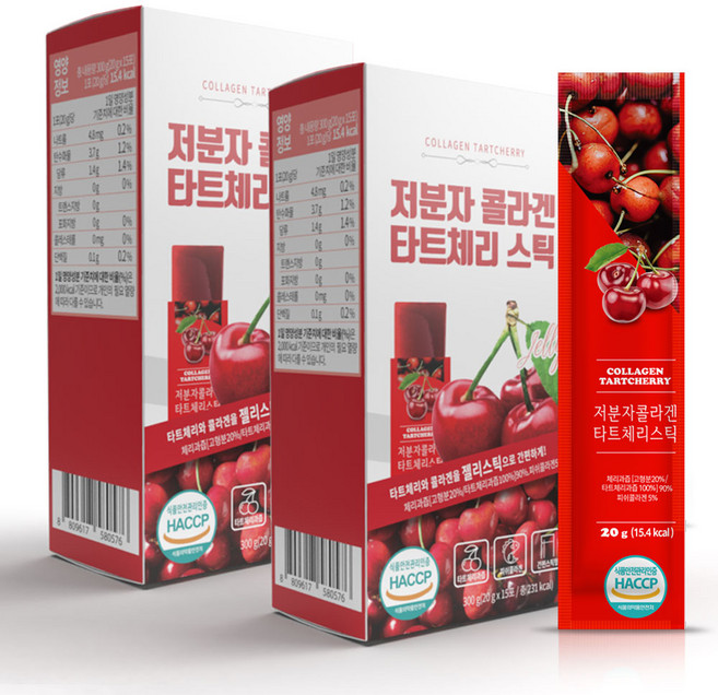 저분자 콜라겐 타트체리 젤리 스틱, 2개, 15회분