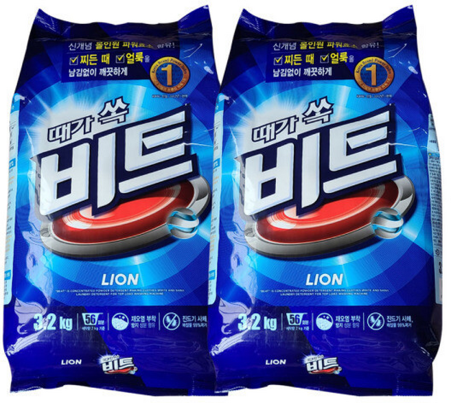 때가쏙 비트 세탁 가루세제 대용량 겸용 일반용 세탁세제