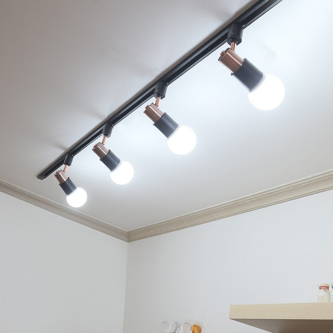 조명1번지 트웨인 레일조명 세트 주방등 인테리어조명 레일기구, F세트(블랙)-램프선택안함, 1개