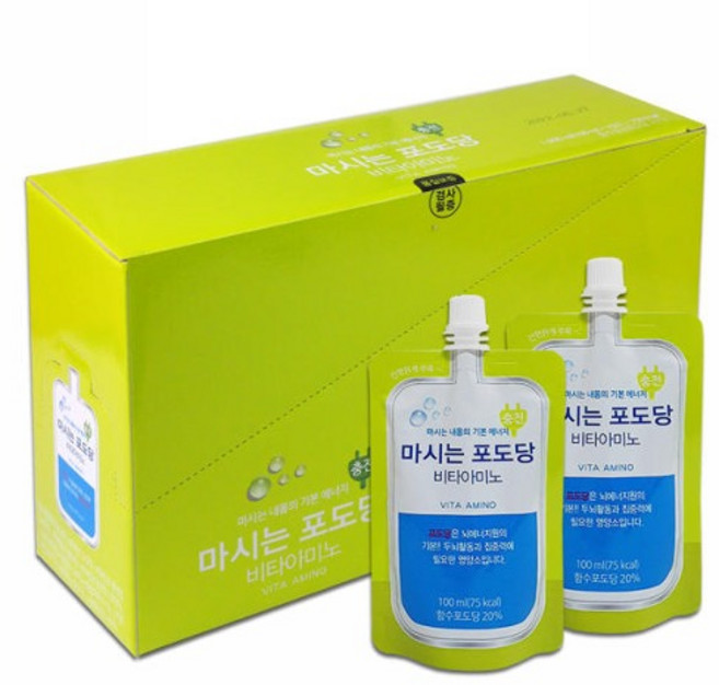 마시는 포도당 비타아미노 100ml 10포 블루베리맛 아미노산 비타민B 타우린, 1박스, 1L