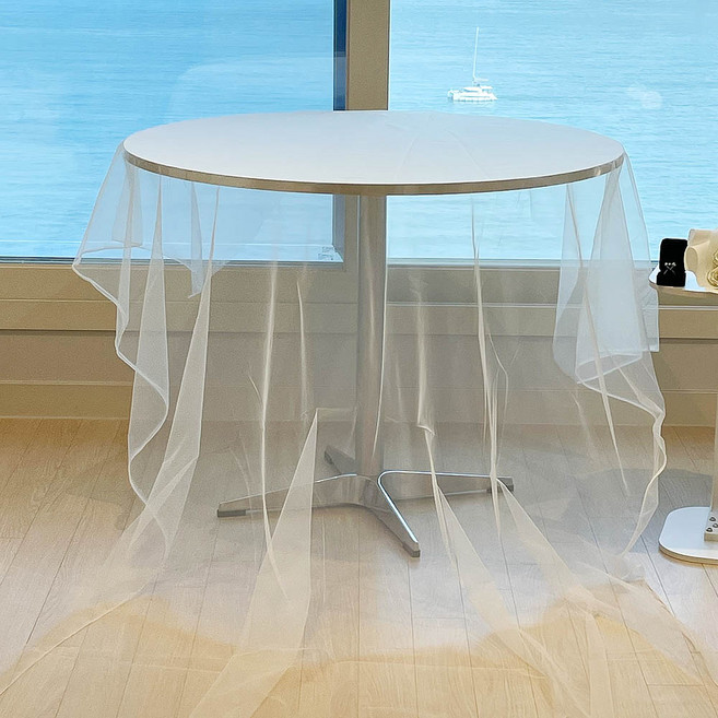 파티앤온 쉬폰 원단 프로포즈 장식 테이블보 면사포 천