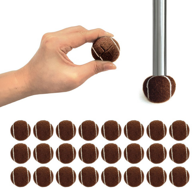 미니 테니스공 얇은 의자 다리커버 발커버, 24개, 진브라운