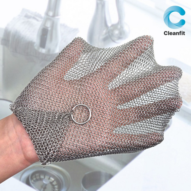 크린핏 316 스테인리스 링 수세미 대 불판 탄냄비 싱크대청소 텀블러 세척, 10개, 1개입
