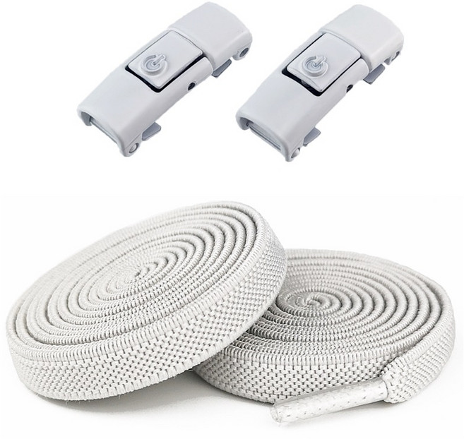 인더몰 무매듭 버튼형 납짝 착탈식 고탄성 신발끈 2세트(4개)