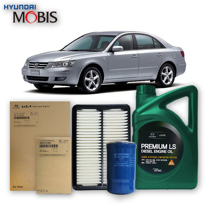 NF 쏘나타 2.0 디젤 04-14년식 순정엔진오일 3종세트, 6L, 1개