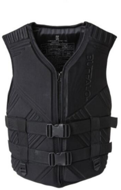 아트박스/버팔로 (1+1)버팔로 뉴라인 성형 구명조끼, 블랙 XL