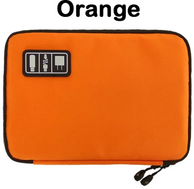UTHAI 디지털 보관 가방 이어폰 용 USB 데이터 케이블 주최자 여행 키트 파우치 전자 액세서리, 04 Orange