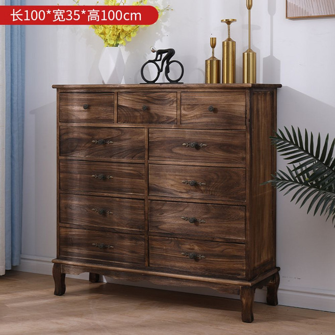 침실 서랍장 깊은 수납장 우드 안방 옷 다용도 원목 대형 드레스룸, 완제품, 라지 컬러 열한 말장