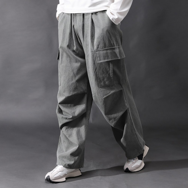 후앙스 피그먼트 무릎핀턱 빅포켓 와이드 팬츠 DZCP-3241