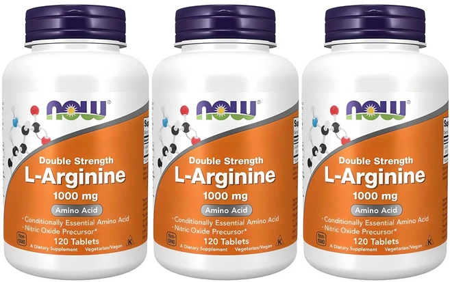 나우푸드 더블 스트랭스 L-아르기닌 1000mg 타블렛, 120정, 3개 - 쿠팡