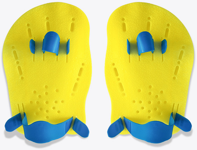 경량 수영패들 핸드패들 캐치업 손 훈련 핸드 손물갈퀴 수영물갈퀴 자세교정 수영훈련용품 수영보조장비(자유형/버터플라이 장비), 노란색 [곡선 스타일]