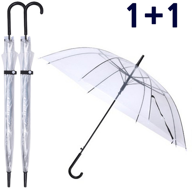 디어템 1+1 튼튼한 일회용 편의점 비닐 투명 우산 장우산