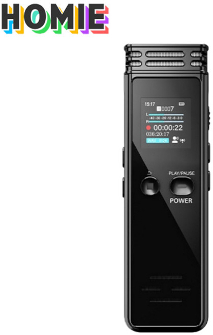 HOMIE 디지털음성녹음기 휴대용 소형음성 녹음기 고성능 레코더 MP3 8GB, 블랙, S8