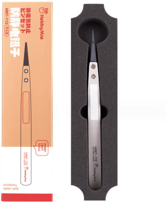 (하비미오)HMT 정전기 방지 핀셋 고급 초정밀 핀셋 3종, HMT112 직선형, 1개