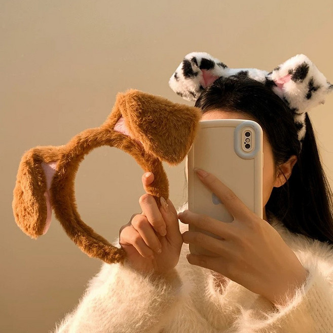 동물 머리띠 생일 파티 놀이공원, 1개, A56.포근 멍멍이-갈색