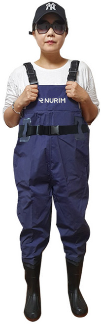 누림 성인 가슴장화 4종 해루질 갯벌체험 낚시장화 /일반형 네이비 카키 / 겨울용 기모 / 고급형 나일론, 겨울용 기모 가슴장화, 290