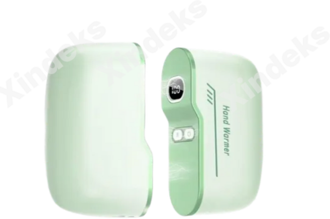 Xindeks 마그네틱 2in1 충전식 손난로 대용량 6000mAh 휴대용, 초록색, 쌍쌍바 손난로