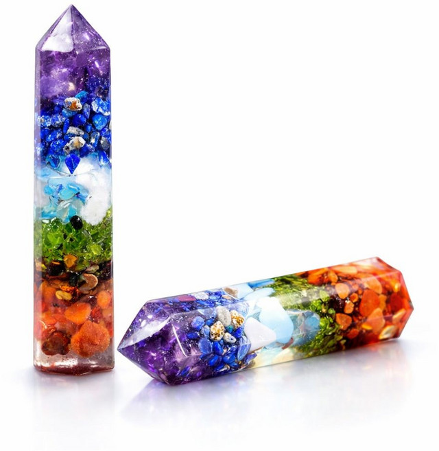 보스케 명상용 천연 원석 힐링 에너지 타워 육각 기둥, 차크라스톤, 1개