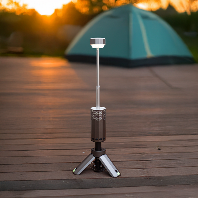 스쿠존 303 멀티랜턴 캠핑조명 캠핑 랜턴 손전등 캠핑램프 후레쉬 충전식 led 작업등 스탠드 높이조절 조명등, 1개, 블랙