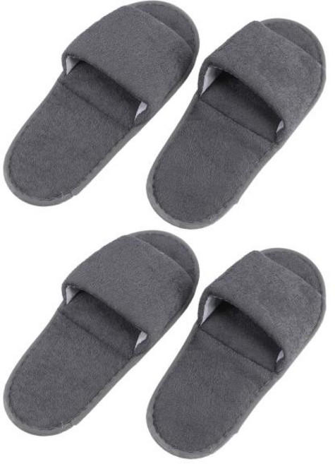 2쌍 여행 슬리퍼 경량 접이식 미끄럼 방지 빨 수있는 집 아늑한 실내 손님 샌들 스파 호텔 신발