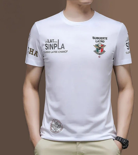 DarjinQD 남자 반팔 셔츠 캐주얼 티셔츠 남자 심플하고깔끔한디자인스판 반팔 셔츠 YD615