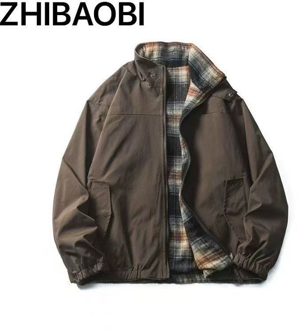 ZHIBAOBI 美式復古 雙面穿 夾克 外套
