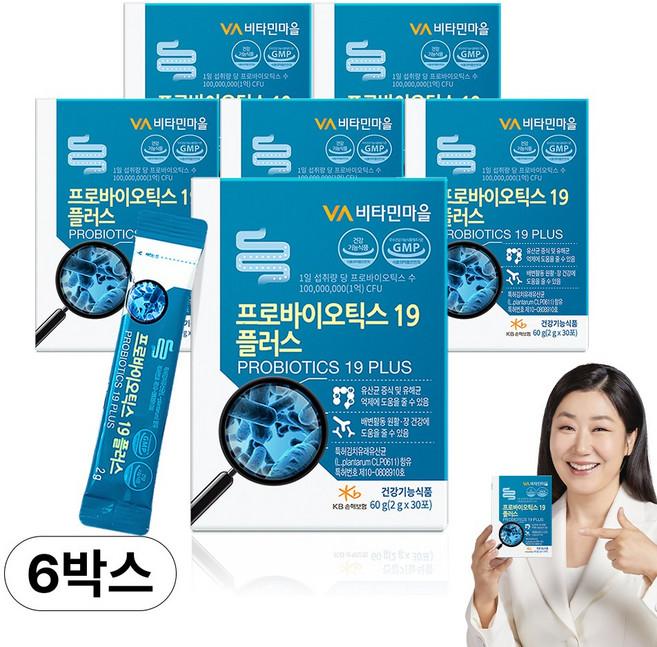 프로바이오틱스 19 플러스 유산균, 60g, 6개