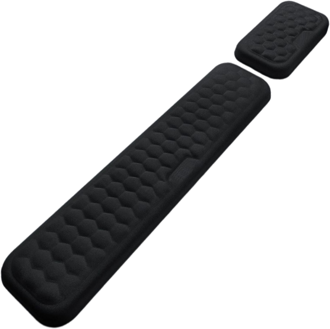 워키즈 메모리폼 팜레스트 키보드 마우스 손목 받침대 세트, 1세트, 블랙