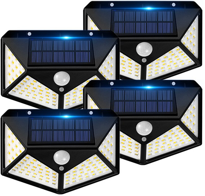 오이키 태양열 LED센서등 야외조명 정원등 4개, 화이트