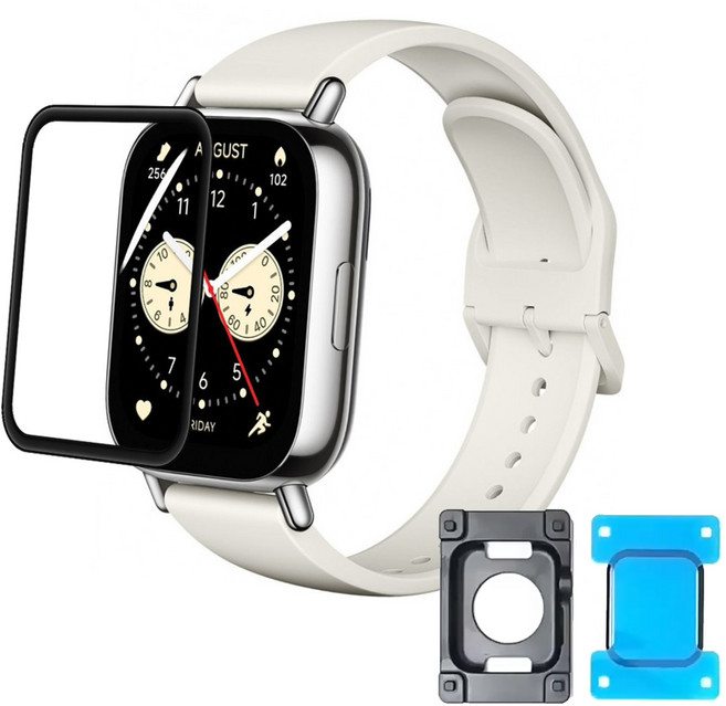 [부착가이드 포함] 샤오미 레드미워치5 라이트 액티브 3D 풀커버 액정보호필름 굴곡까지 완벽커버 누구나 손쉽게 부착!, 1매입