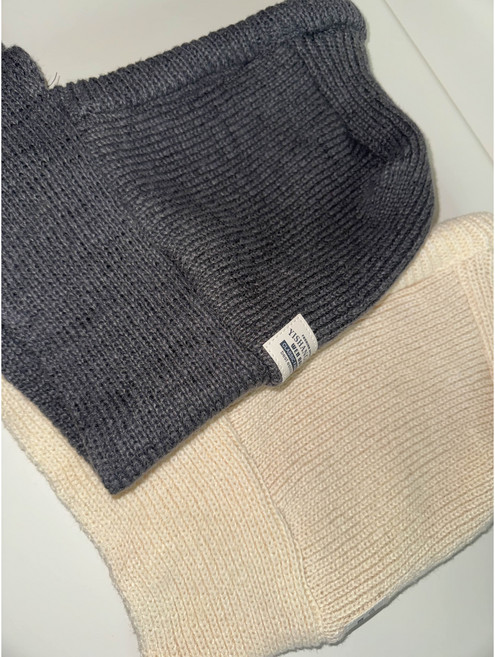 여성 바라클라바 오버핏 목도리 후드형 목도리 1+1, 1세트, 그레이+아이보리