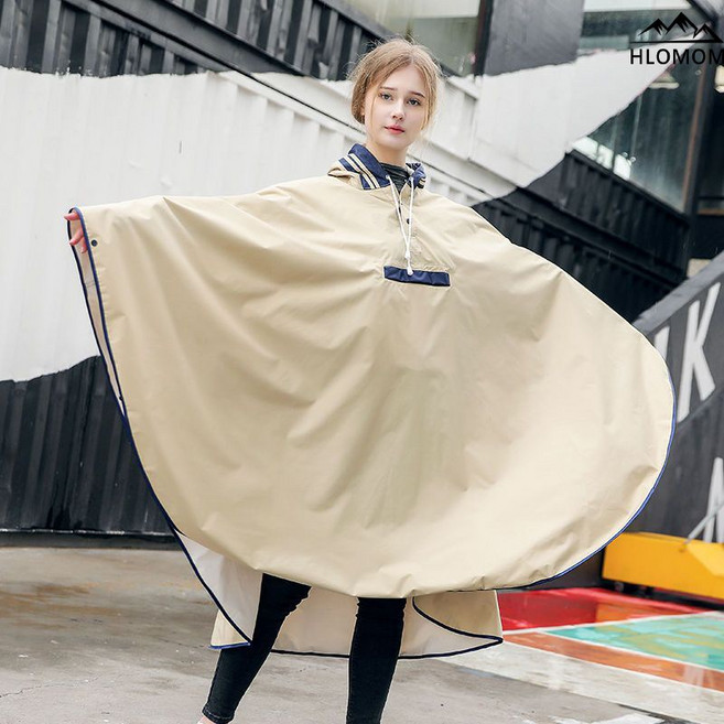 HLOMOM 時尚自行車雨衣斗篷 戶外多功能防雨外套