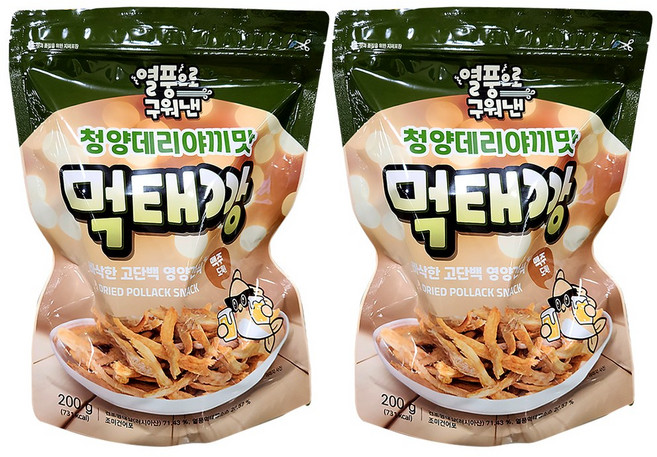 열풍으로 구워낸 먹태깡 청양데리야끼맛, 2개, 200g