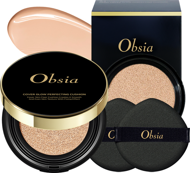 오브시아 커버 글로우 퍼펙팅 쿠션 팩트 본품+리필, 24g, 1개, 23호 베이지