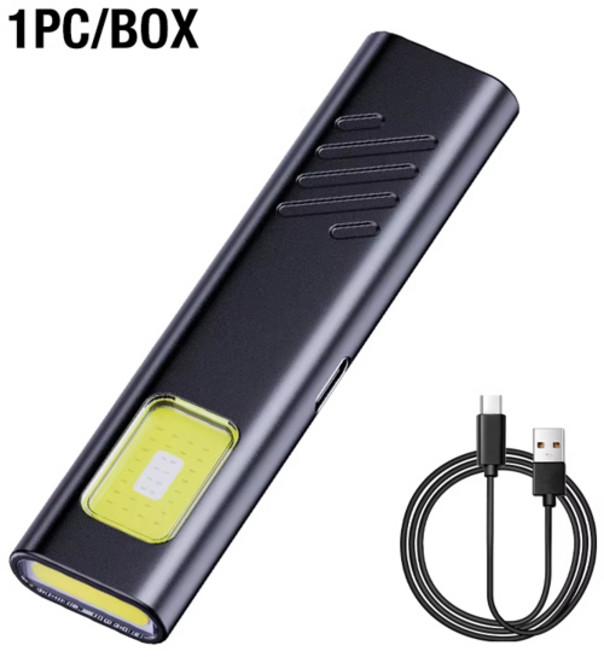 LED 키체인 손전등 타입 C 충전식 550LM 휴대용 미니 토치 포켓 랜턴 자석 포함 비상용 작업등, [03] Short 1PC