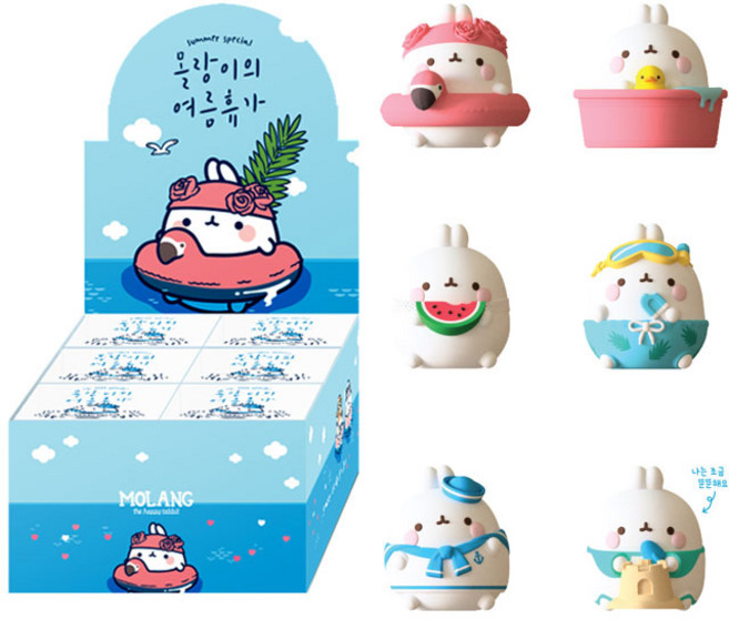 아이러브 몰랑 피규어 몰랑이의 여름휴가1 6종 세트, 1세트