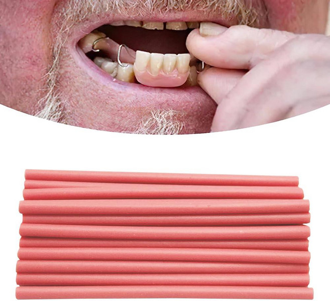 치아 수리 키트-검 소재 임시 부분 또는 전체 틀니를 만들기 위한 치아 고정 키트 미소 개선을 위한 치아 고정 키트 (다크 핑크), 치아 수리 키트-검 소재, 임시 부분 또는 전체 틀니를, 1개