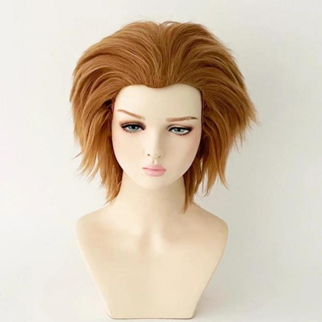 할로윈 짧은 다크 브라운 처키 가발 코스프레 스타일링부 애니메이션 롤플레잉 내열성 헤어 캡