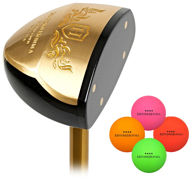 [2026년형] 협회공인인증 히토미혼마 4스타 파크골프채 ROYAL GOLD+볼4구, 85CM, 4피스 파크골프공 4구