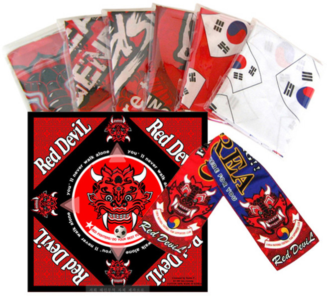 순수국산/붉은악마/스카프/두건/단체응원/응원도구/머플러/손수건/타올/응원용품