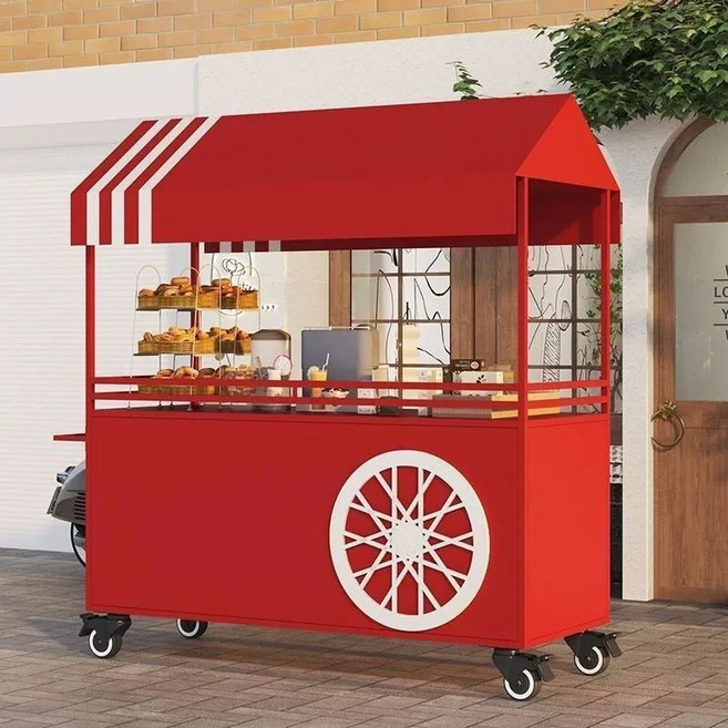 마차 이동식 플리마켓매대 야시장, 1개, 120x60x190.1 레드