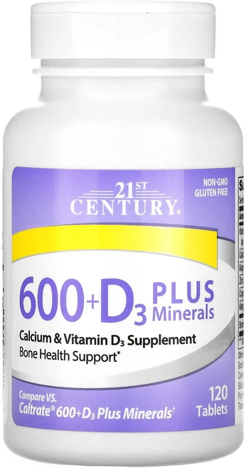 21st 센츄리 600플러스D3 플러스 미네랄 120정, 6개 - 쿠팡