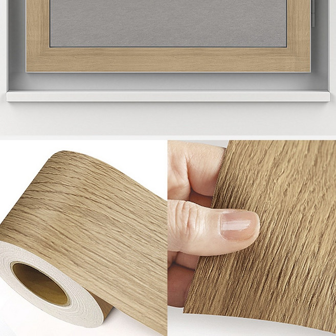 데코 몰딩 시트지 우드 경계 마감용 인테리어 접착 필름 부분시공 데코시트지, 메이플옐로