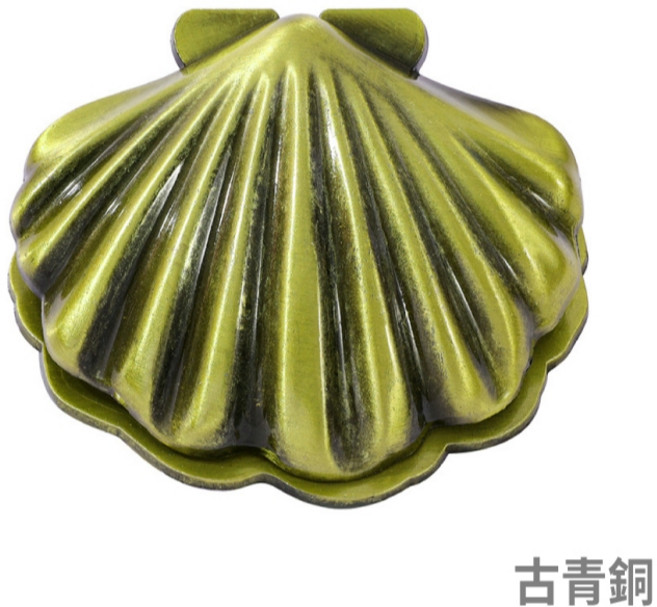 RAYRAYGO 金屬貝殼手帳夾 復古票據夾, 古青銅-貝殼 2517, 1個