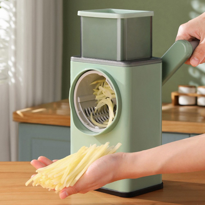 롤슬라이스드럼통 야채슬라이서 감자칼 돌돌이 회전채칼 마늘 파채 만능 양배추채칼 K681, 단품