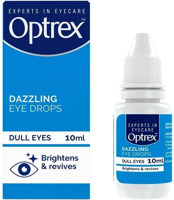 칙칙한 눈을 위한 Optrex 눈부신 눈약 10ml - 눈을 밝게 하고 생기를 되찾아 줍니다 - 1팩 - 영국 직배송, 1개