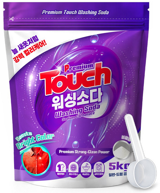 터치 프리미엄 워싱소다 국내산 100% 세탁세제, 5kg, 1개