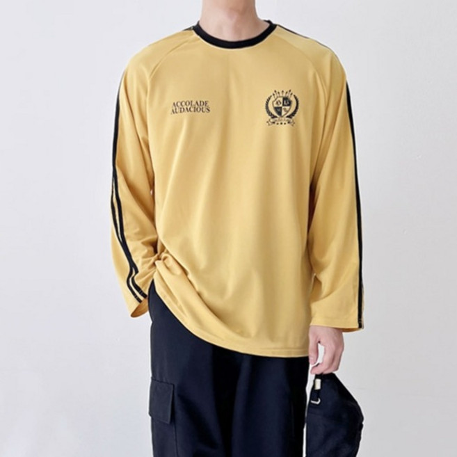 아르바니 레츠 남자 스포티 박시핏 긴팔티셔츠 박스 면 남자 이너 드라이핏 링클프리 맨투맨 봄 가을