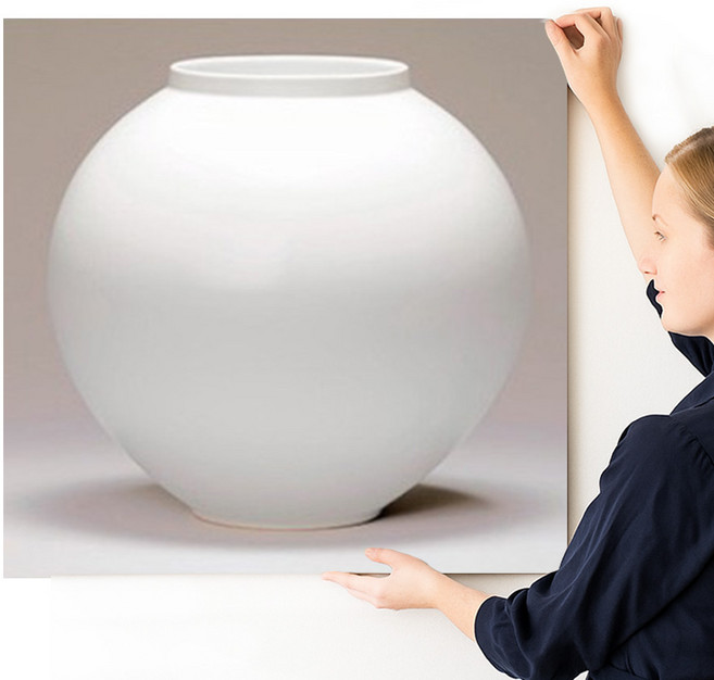 제너럴케이 항아리 그림 돈들어오는 도자기 그림액자, 유백색